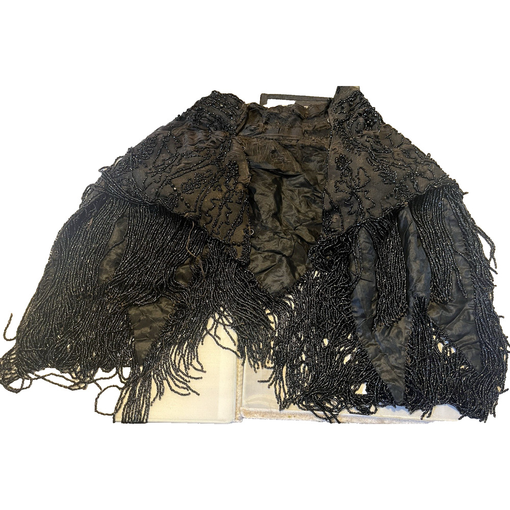 Victorian Antique Beaded Mourning Drape Shrug For Restoration or Parts